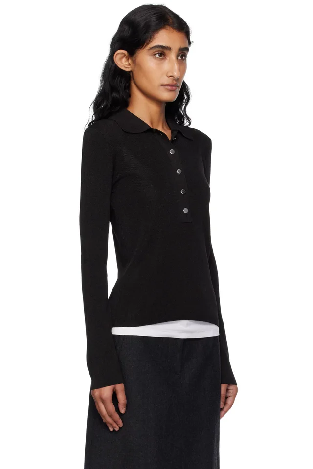 A.P.C. Black Mila Polo, photo 2 of 4 from SSENSE