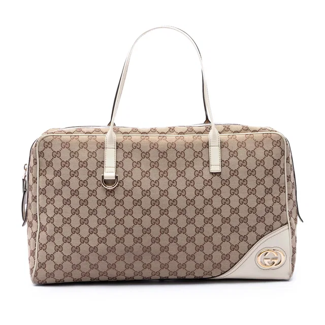 Beige Gucci GG Canvas New Britt Shoulder Bag in Beige Canvas from Designer Revival