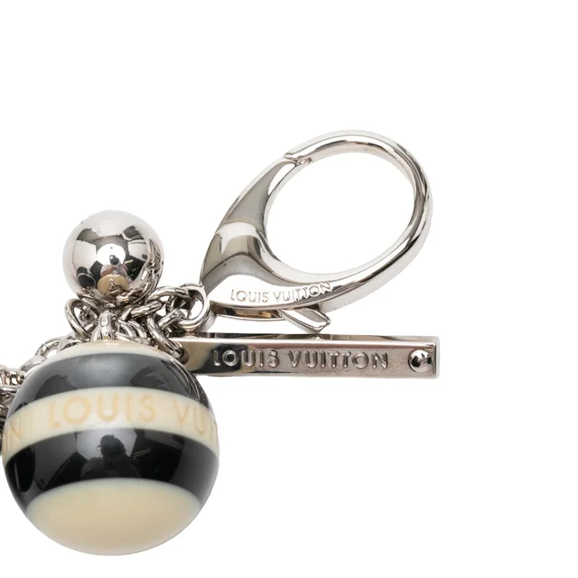 Black Louis Vuitton Resin Mini Lin Croisette Ball Bag Charm Key Chain in Black Resin from Designer Revival, photo 2 of 2