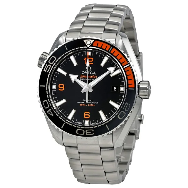 Omega Seamaster Planet Ocean Black Dial Mens Watch 215.30.44.21.01.002 in black|gray|silver|orange Ceramic from Jomashop.com