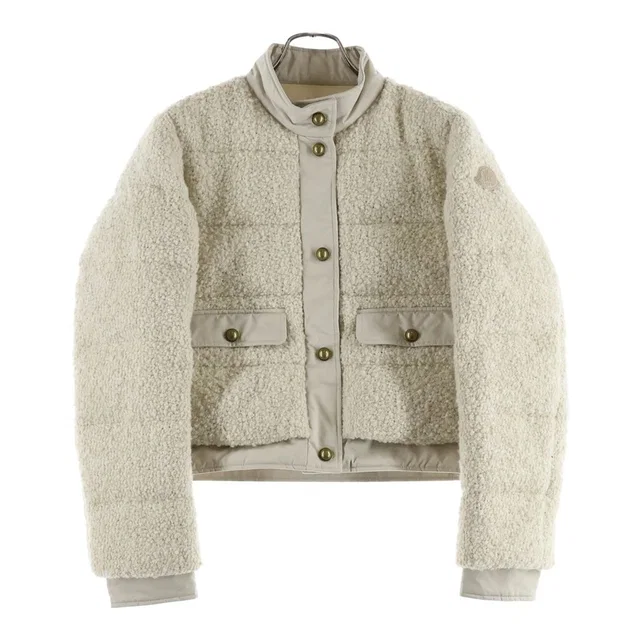Moncler Brandy Wool Down Jacket Beige in Beige Wool from The Reluxe