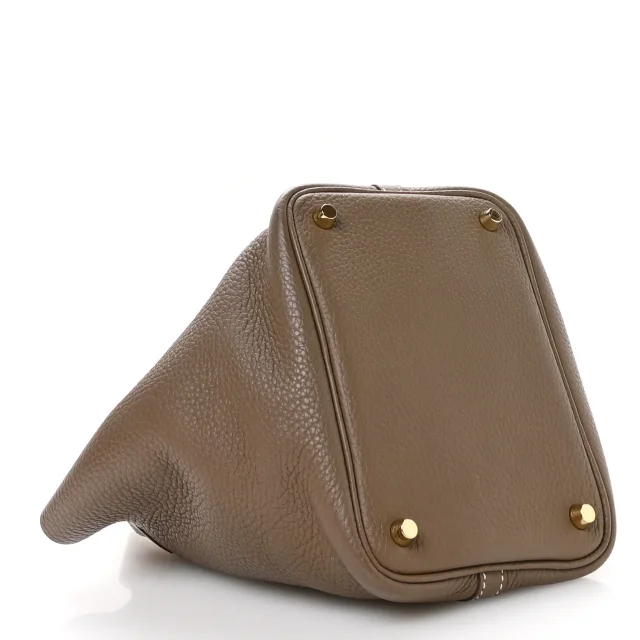 Hermès Taurillon Clemence Picotin Lock 18 PM Etoupe in Taupe Clemence leather from FASHIONPHILE, photo 4 of 13