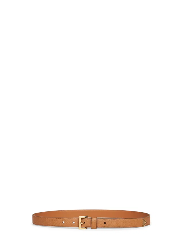 Prada Saffiano Leather Belt — Caramel Calf in Saffiano leather from HEWI
