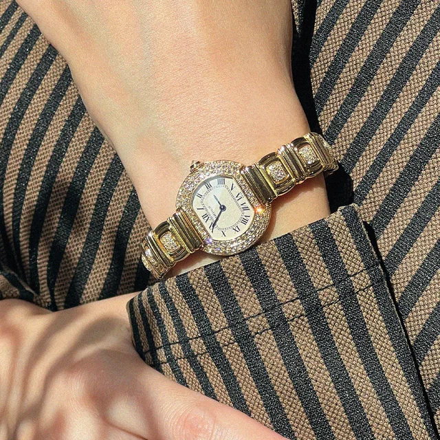 Cartier 18K Diamond Ellipse SM WB6004EF Quartz Ivory in White from VINTAGE QOO TOKYO