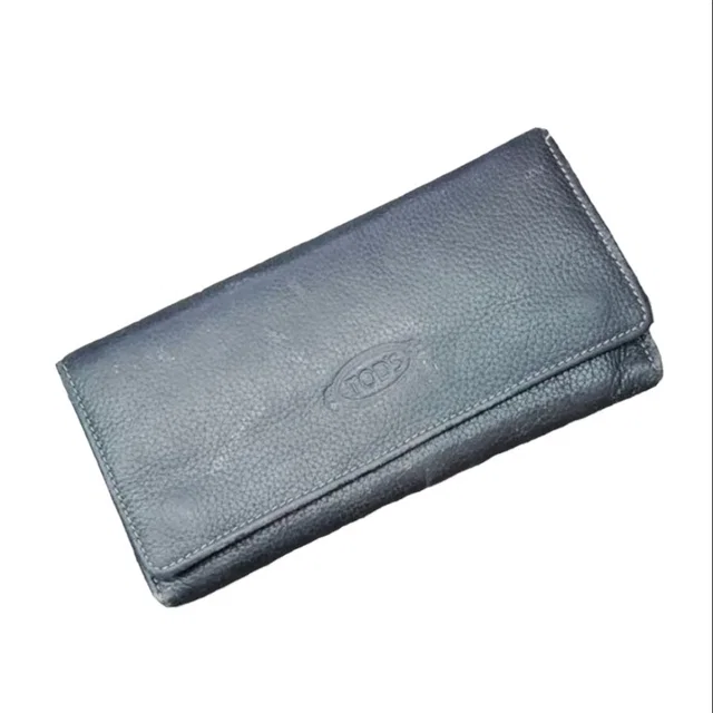 Tod's Classic Black Logo Flap Leather Wallet in black Leather from Poshmark