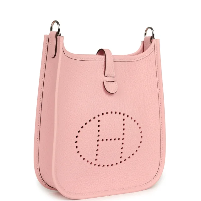 Hermès Evelyne TPM Rose Sakura Clemence Palladium Hardware in Pink Clemence leather from Madison Avenue Couture, photo 2 of 2