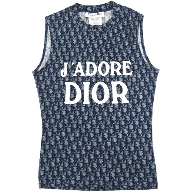 Dior 2003 Trotter Tank Top Navy #36 in Navy from AMORE Vintage Tokyo