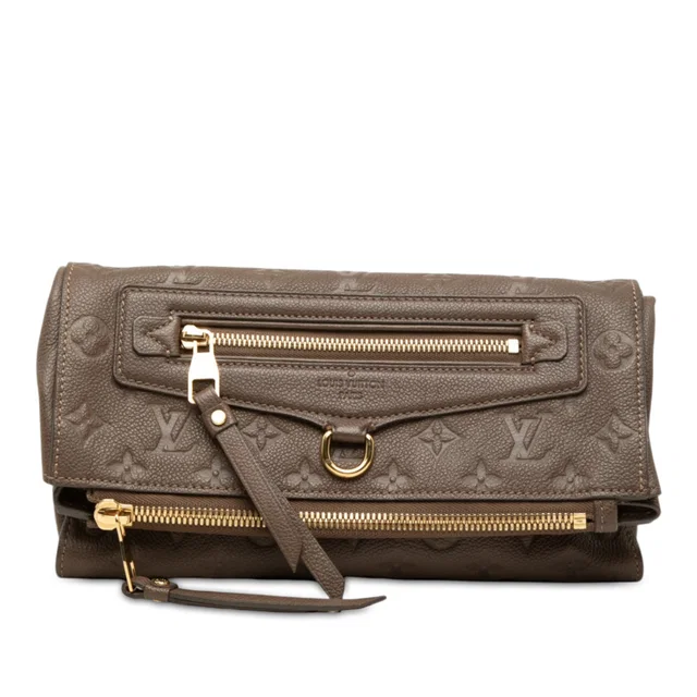 Brown Louis Vuitton Monogram Empreinte Petillante Clutch Bag in Brown Leather from Designer Revival
