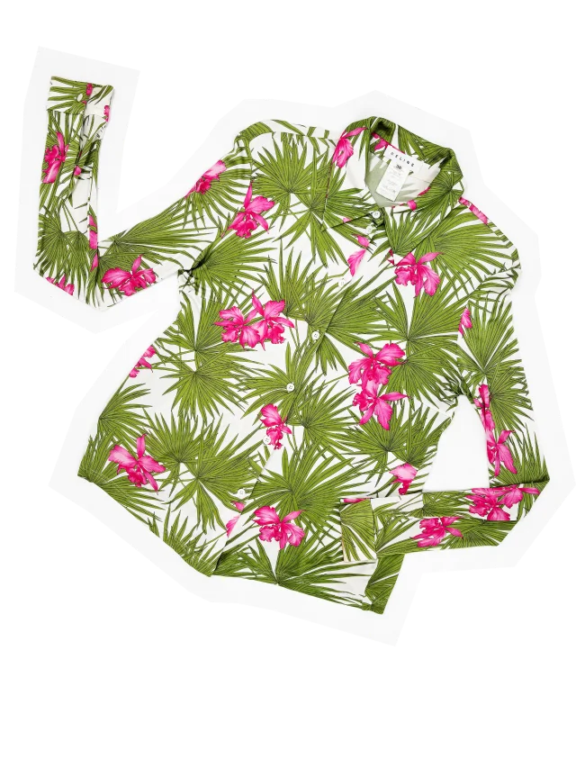 Celine S/ 2004 hibiscus print shirt from James Veloria