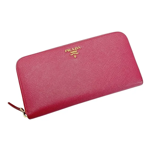 Prada Portafoglio Lampo Gold Zipper 1 Ml506 Pink Wallet Ladies in Pink Leather from The Reluxe