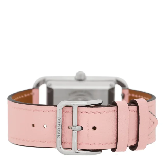 Hermès Stainless Steel Swift Diamond 29mm Cape Cod Automatic Watch Rose Sakura in Pink Swift leather from FASHIONPHILE, photo 3 of 5