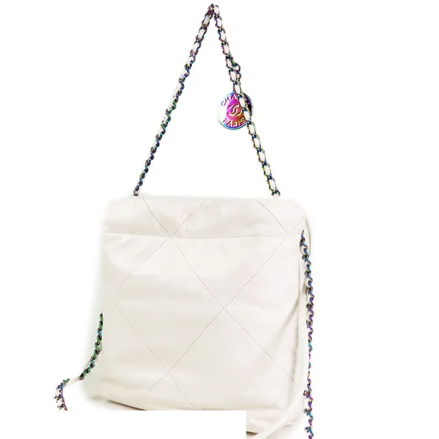Chanel 22 Mini White Rainbow Calfskin 2-Way Chain Shoulder Bag in White Calfskin from The Reluxe, photo 2 of 2