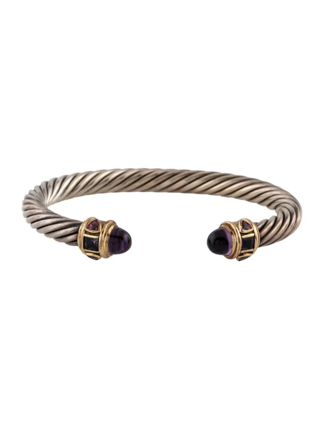 David Yurman Amethyst, Iolite & Garnet Rhodolite Cuff Bracelet, 7" in multicolor from The RealReal