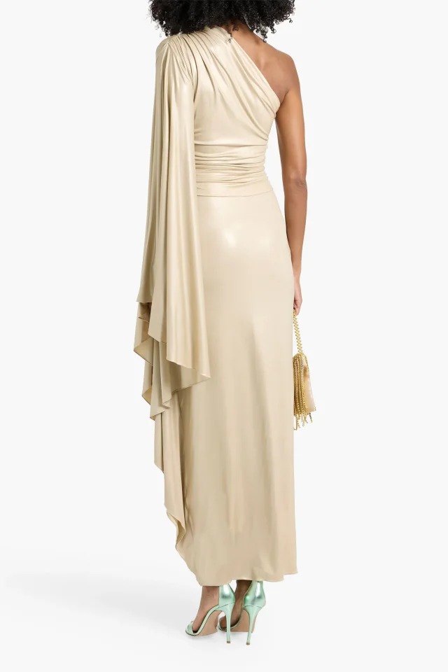 Lapointe Draped cutout metallic stretch-jersey gown, photo 3 of 4 from THE OUTNET