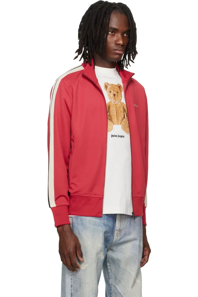Palm Angels Red Classic Logo Track Jacket, photo 2 of 4 from SSENSE