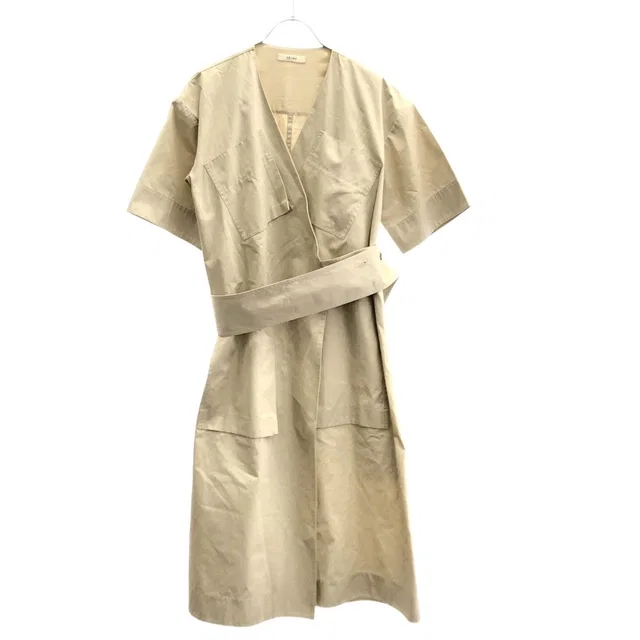 Celine by Phoebe Philo Cotton Belted Wrap Dress 2 Beige 36 in Beige from The Reluxe