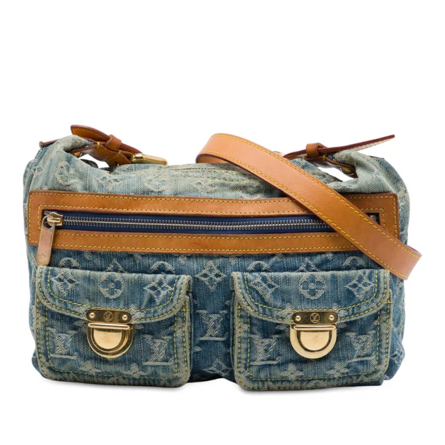 Blue Louis Vuitton Monogram Denim Baggy PM Shoulder Bag in Blue Denim from Designer Revival
