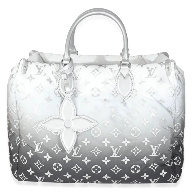 Frost Nylon Monogram Gradient Lv Snow Onthego Mm Gray; White Handbag in White Nylon from HEWI