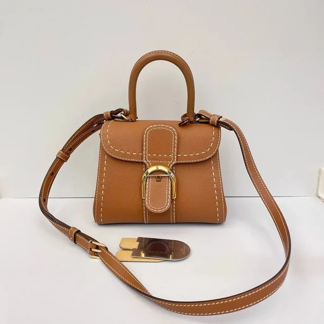 Delvaux Brillant Mini Leather Handle Bag Caramel in Brown in red|brown Leather from Grailed