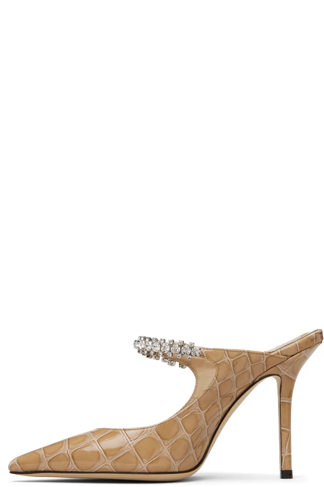 Jimmy Choo Beige Bing 100 Heels, photo 3 of 4 from SSENSE