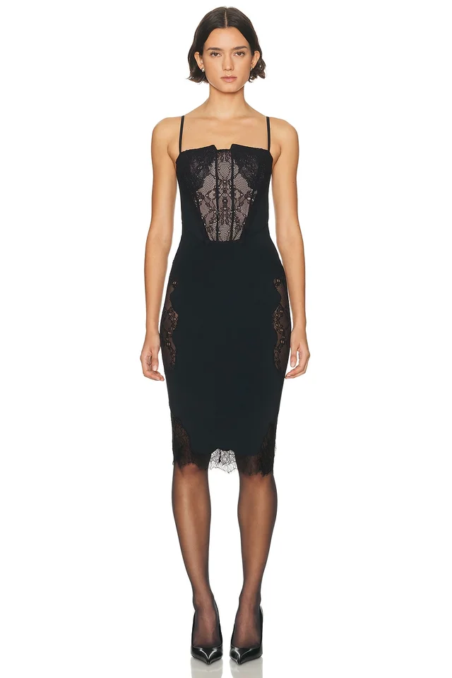 HAELO Collage Corset Dress in Black from FWRD, photo 1 of 1