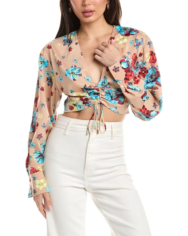 AFRM Annalise Cinched Detail Woven Top, image 1 of 1 from Gilt