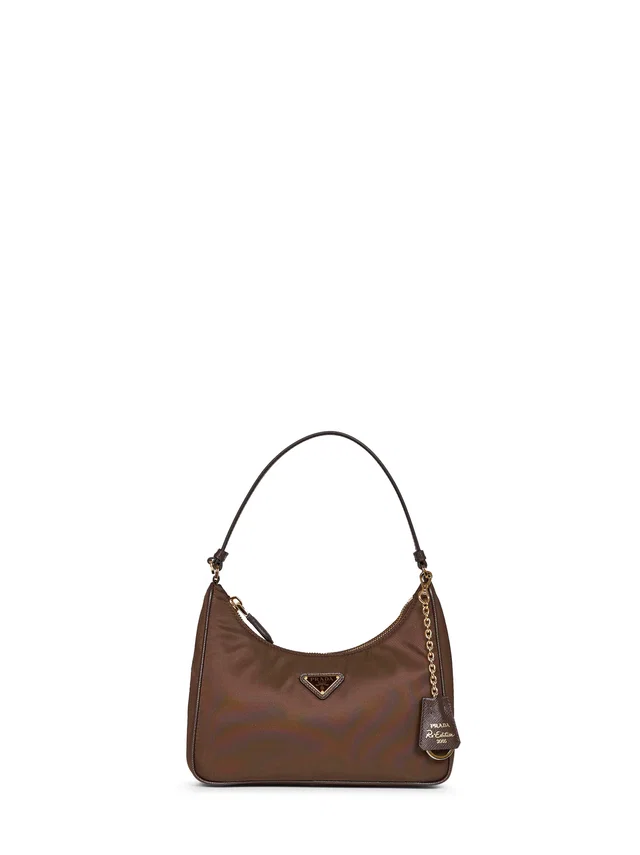 Prada Shoulder Bag — Brown Recycled Polyamide in Brown Saffiano leather from HEWI