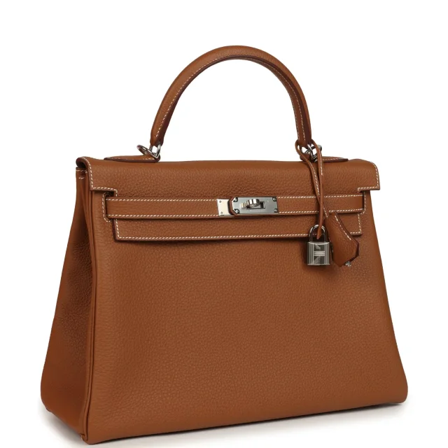 Hermès Kelly Retourne 32 Gold Togo Palladium Hardware in Gold Togo leather from Madison Avenue Couture, photo 2 of 9