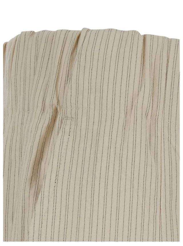DRIES VAN NOTEN 'Pila' Beige Pants with Elasticated Waist and All-Over Striped Motif in Cotton for Women in Beige, photo 5 of 6 from Gaudenzi Boutique