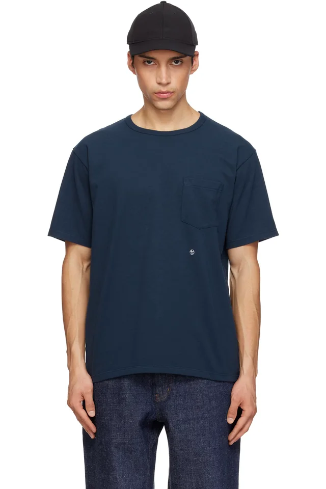 Navy COOLMAX Jersey Pocket T-shirt, image 1 of 1 from SSENSE