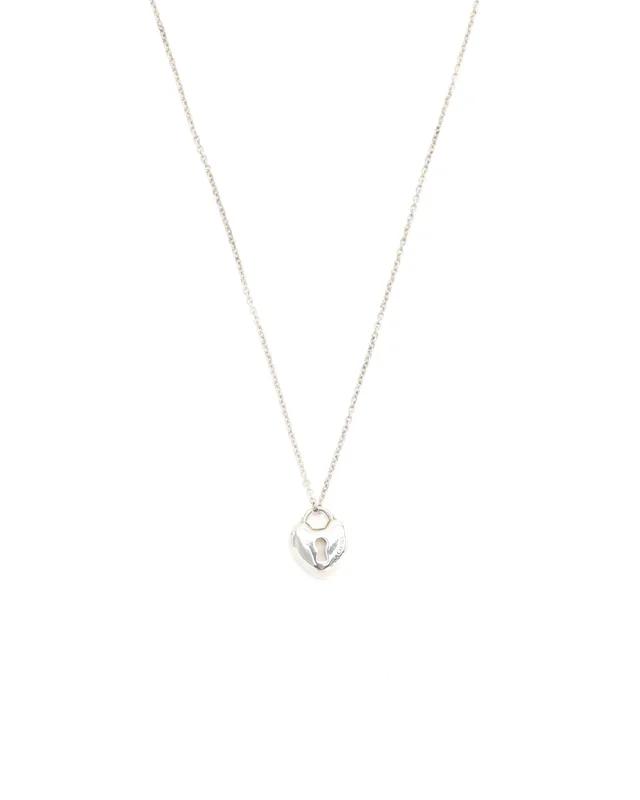 Tiffany & Co. Heart Lock Silver Necklace in Silver from A Retro Tale