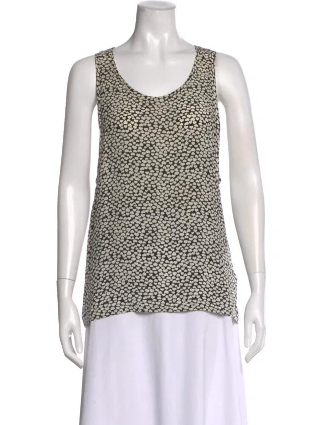 Balmain Silk Graphic Print Top in black Silk from The RealReal