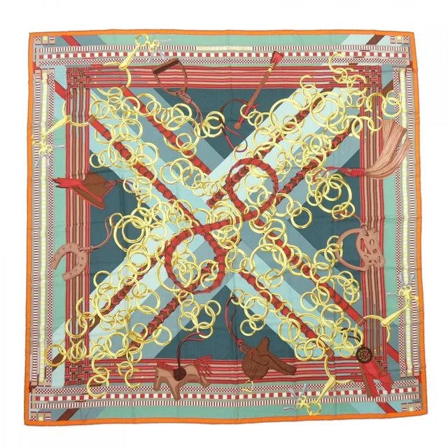 Hermès Brides Et Gray Carre Shawl Scarf in Grey Silk from The Reluxe