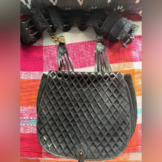 Mulberry Vintage Black Woven Leather Bag in black Woven leather from Poshmark