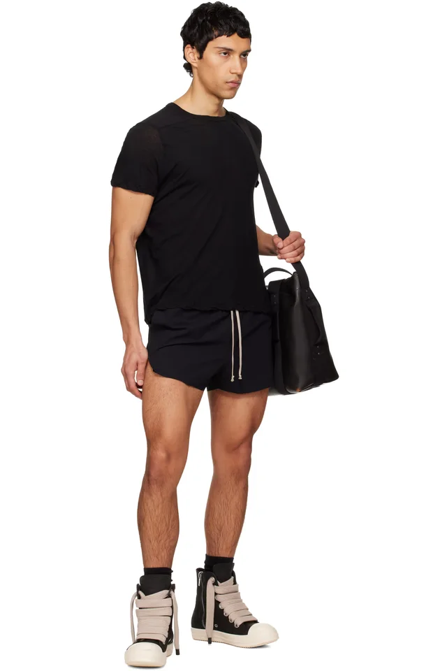 Rick Owens Black Temple Short Level T-shirt, photo 4 of 4 from SSENSE