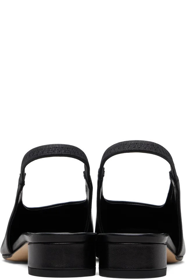Aeyde Black Dua Slingback Heels, photo 2 of 5 from SSENSE