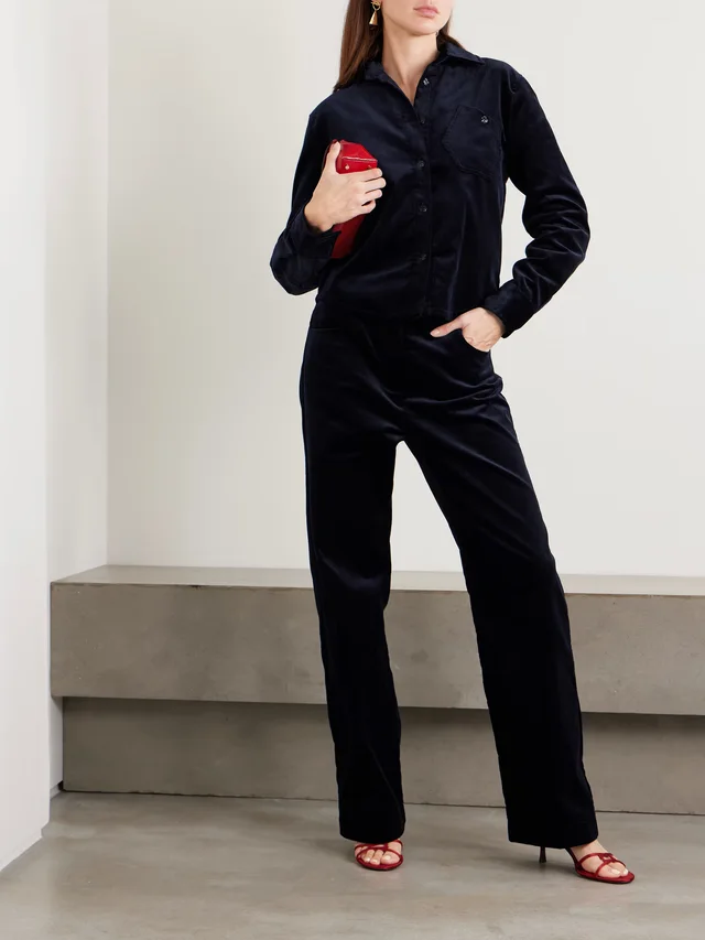 VIOLANTE NESSI Rufino cotton-corduroy straight-leg pants in Blue, photo 2 of 2 from NET-A-PORTER (Canada)