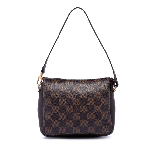 Brown Louis Vuitton Damier Ebene Trousse Pochette Handbag in Brown Canvas from Designer Revival