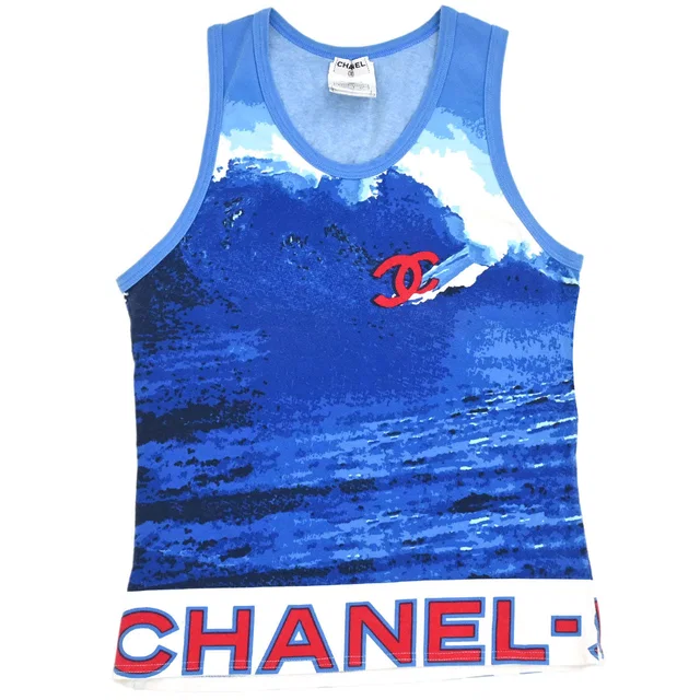 Chanel 2002 Surf Line Tank Top Blue #42 in Blue from AMORE Vintage Tokyo