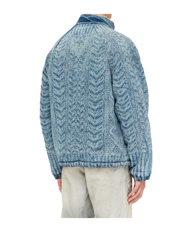 Diesel D-Kraps-S Cable-Knit-Effect Denim Jacket, photo 4 of 5 from SENSER