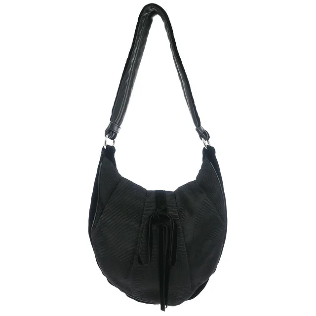 Saint Laurent Black Nylon Rive Gauche Shoulder Bag in Black Nylon from AMORE Vintage Tokyo