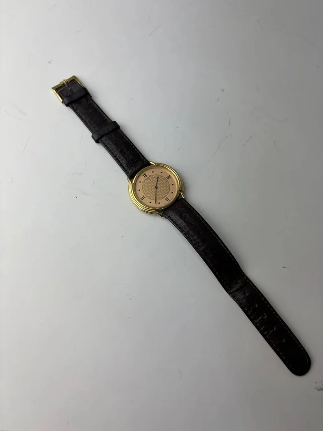 Dior Vintage Bracelet Watch Gold-Tone Brown Leather C. 1990s in brown|red Leather from Grailed