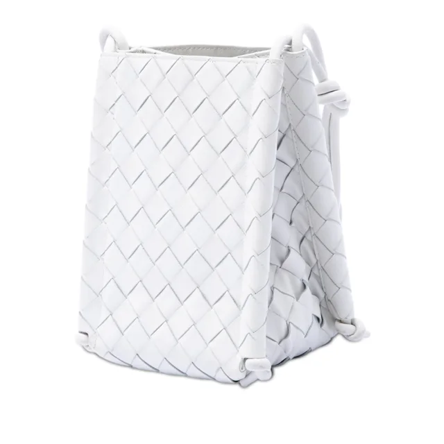 White Bottega Veneta Nappa Intrecciato Phone Holder Crossbody Bag in White Nappa leather from Designer Revival, photo 2 of 2