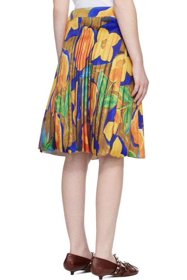 ABRA Multicolor Trompe L'Oeil Midi Skirt, photo 3 of 4 from SSENSE