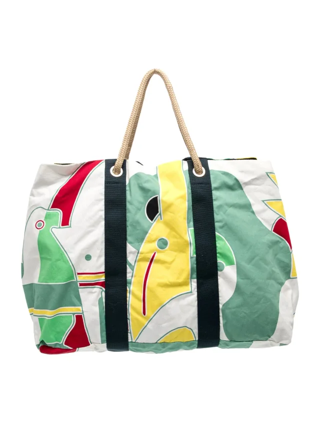 Hermès Drapeaux Au Vent Travel Bag in yellow Canvas from The RealReal, photo 4 of 6