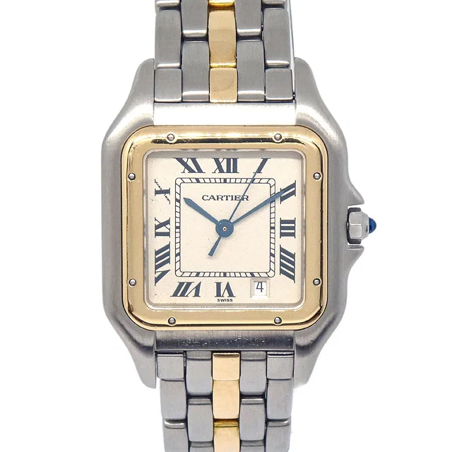 Cartier Panthere MM 1-Row Ref.187949 Quartz Watch 18KYG SS from AMORE Vintage Tokyo