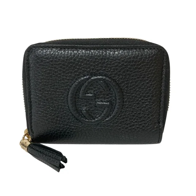 Gucci Soho Interlocking G Leather Coin Purse Black in Black Leather from The Reluxe