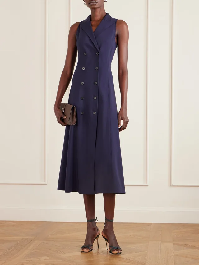 RALPH LAUREN COLLECTION Alecia cotton-blend jersey midi dress in Blue, photo 2 of 2 from NET-A-PORTER (Canada)