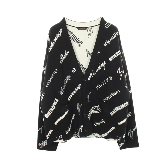 Balenciaga logo wool cardigan in Wool from LuxUness