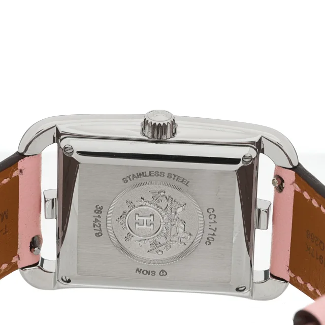 Hermès Stainless Steel Swift Diamond 29mm Cape Cod Automatic Watch Rose Sakura in Pink Swift leather from FASHIONPHILE, photo 4 of 5